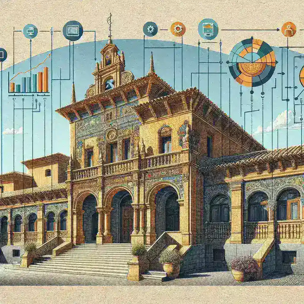 "Imagen de un municipio español lanzando un portal de datos abiertos, destacando APIs públicas, para mejorar la transparencia y el acceso a la información cívica."