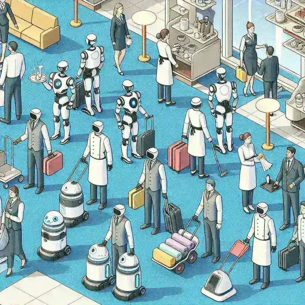 "Robots de servicio de hoteles fabricados por empresas españolas, diseñados para mejorar la eficiencia y atención al cliente en la industria hotelera."