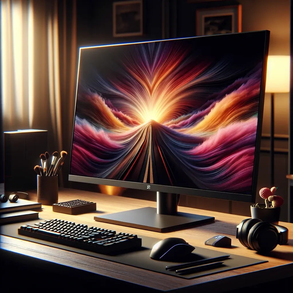 "Nuevo monitor Dell de 32 pulgadas con tecnología IPS Black, mostrando colores vibrantes y amplios ángulos de visión, ideal para profesionales y gamers".